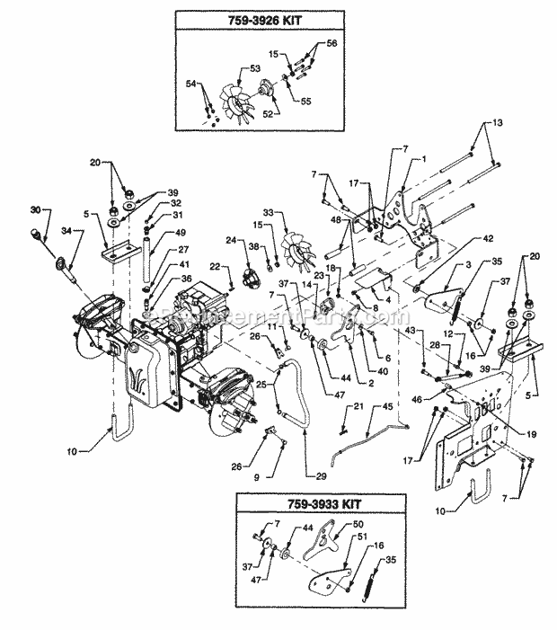 Transmission Mounting And Neutral Linkage Diagram and Parts List for 3185 14A-665-100 Cub Cadet Lawn Tractor